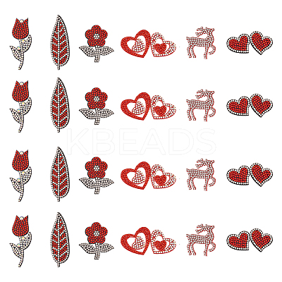 24Pcs 6 Style Valentine's Day Theme Appliques PATC-FG0001-68-1