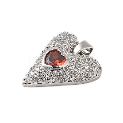 Rack Plating Brass & Cubic Zirconia Pendants KK-S372-14P-1