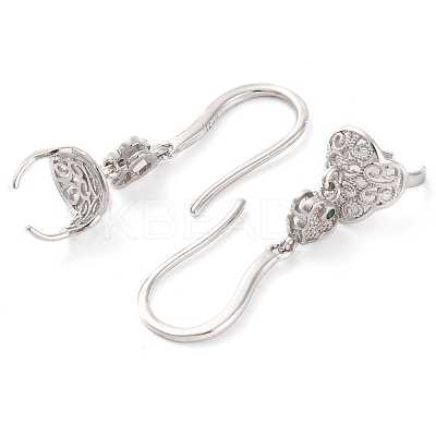 925 Sterling Silver Micro Pave Clear Cubic Zirconia Earring Hooks STER-U005-12P-1