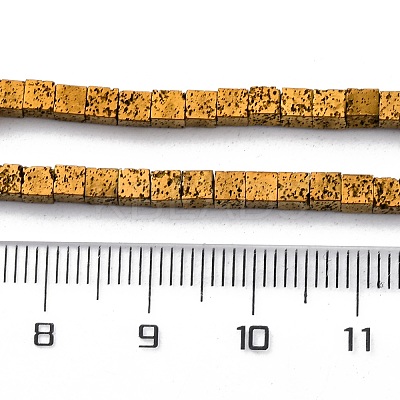 Electroplated Natural Lava Rock Beads Strands G-A256-B01-02B-1