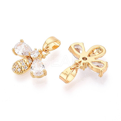 Brass Micro Pave Cubic Zirconia Charms KK-N272-10G-1