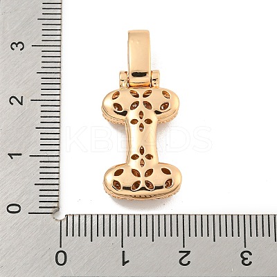 Brass Micro Pave Clear Cubic Zirconia Pendants KK-B099-01G-I-1