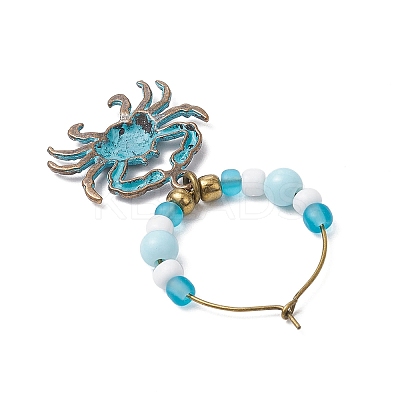 Sea Animal Alloy Wine Glass Charms AJEW-JO00259-1