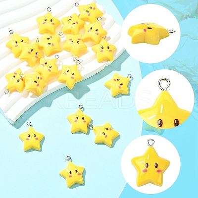 20Pcs Opaque Resin Pendants RESI-YW0005-08-1