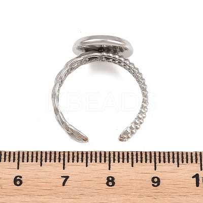 304 Stainless Steel Open Cuff Ring Components STAS-F366-09C-P-1