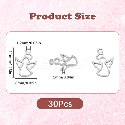 30Pcs Laser Cut 304 Stainless Steel Charms STAS-SC0009-10-1