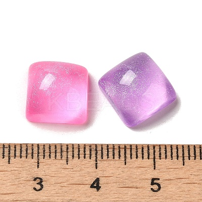 Transparent Resin Decoden Cabochons with Glitter Powder X-RESI-E053-08B-1