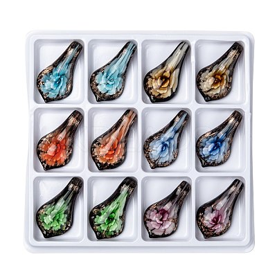 Handmade Gold Sand Lampwork Big Pendants LAMP-S052-5-B-1