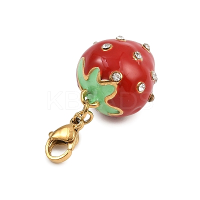 304 Stainless Steel Enamel Pendant Decorations STAS-B096-03G-1