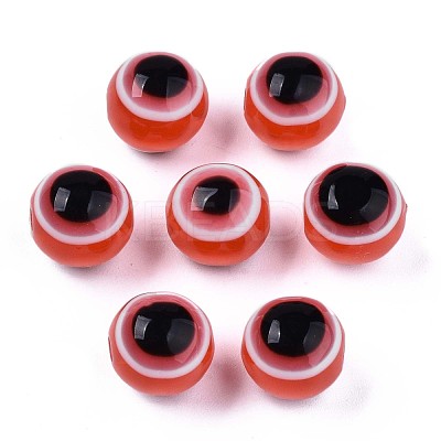 Round Evil Eye Resin Beads RESI-R159-12mm-05-1