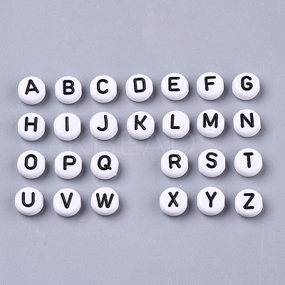 White Opaque Acrylic Beads SACR-R249-01M-1