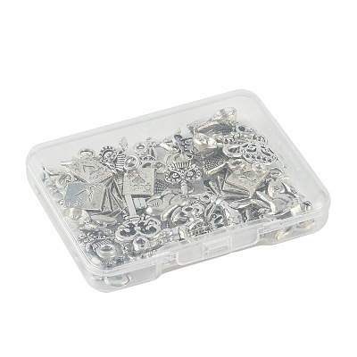 40Pcs 10 Styles Tibetan Style Zinc Alloy Bunny Pendants TIBEP-FS0001-48-1