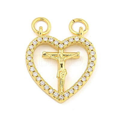 Rack Plating Brass Clear Cubic Zirconia Pendants KK-Z053-04G-1
