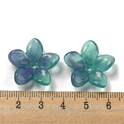 Two-tone Opaque Acrylic Bead Caps OACR-G034-05E-1
