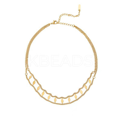 Rhombus Hollow Diamond 304 Stainless Steel Choker Necklaces FS-WGEDF7A-01-1