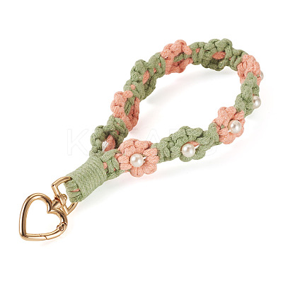Cotton Braided Flower Pendant Decorations AJEW-TAC0030-032G-04-1
