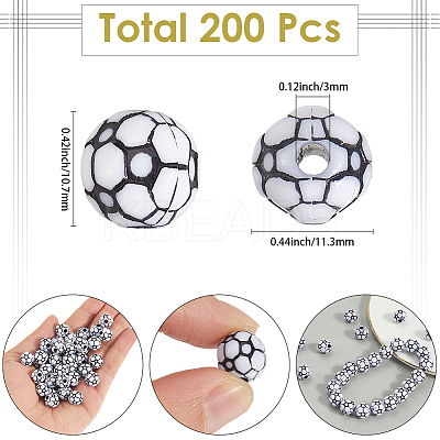 200Pcs Acrylic Beads OACR-SP0001-62-1