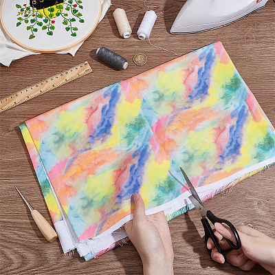 Rainbow Color Polyester Fabric DIY-WH0569-79-1