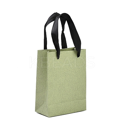 Paper Gift Tote Bags with Nylon Black Ribbon Handles ABAG-K004-01B-1