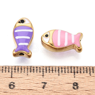 304 Stainless Steel Enamel Beads STAS-N124-38G-1