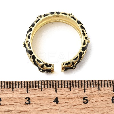 Brass Micro Pave Cubic Zirconia Cuff Open Rings for Women RJEW-B160-05G-1