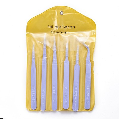 Tarnish Resistant 201 Stainless Steel Beading Tweezers Sets LS-TOOL-F006-11A-1