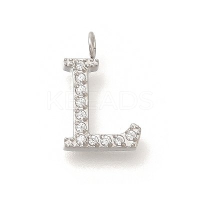 304 Stainless Steel Micro Pave Cubic Zirconia Pendants STAS-H228-06P-L-1