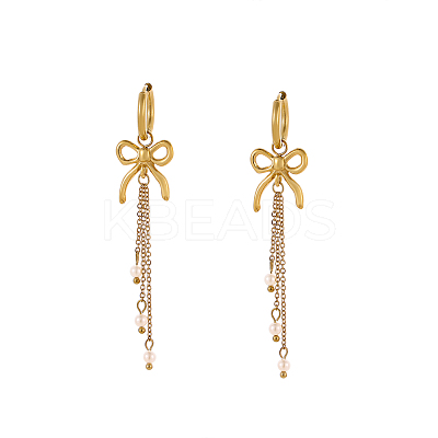 304 Stainless Steel Hoop Dangle Earrings STAS-OY003-65G-1