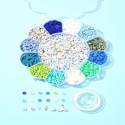 Handmade Polymer Clay Heishi Bead DIY Jewelry Kits DIY-FS0006-66B-1
