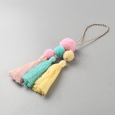 Polyester Tassel Pendant Decorations HJEW-WH20816-012B-1