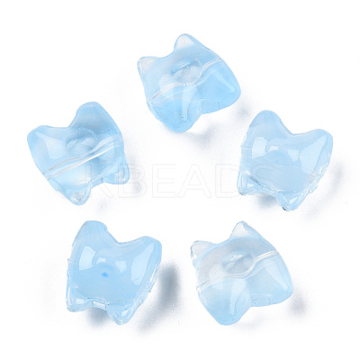 Transparent Spray Painted Glass Beads GLAA-N035-034-C11-1