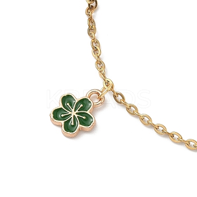 Flower Alloy Enamel Charm Bracelets BJEW-JB12285-01-1