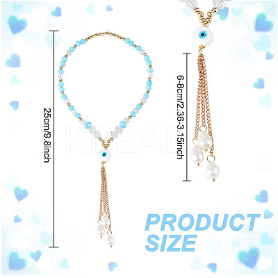Glass & Pearl Beaded Car Hanging Decorations HJEW-DR00017-1