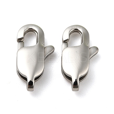 Tarnish Resistant 304 Stainless Steel Lobster Claw Clasps STAS-P190-01-1