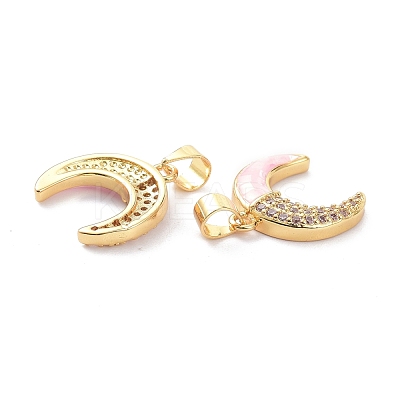 Real 18K Gold Plated Brass Micro Pave Clear Cubic Zirconia Pendants KK-D004-28G-1