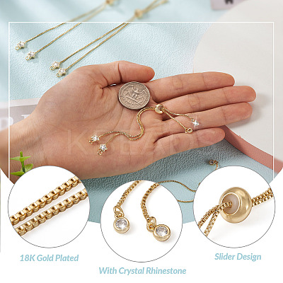 Rack Plating Adjustable Brass Slider Bracelets YS-TAC0001-14G-1