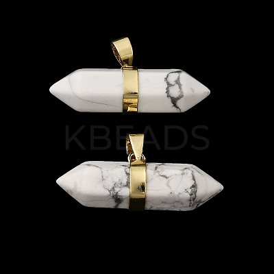 Natural & Synthetic Mixed Gemstone Double Terminal Pointed Pendants G-NH0001-15G-1