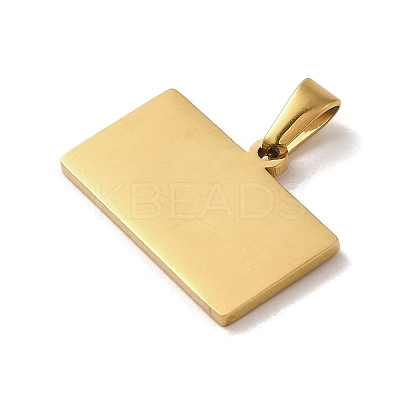 PVD Vacuum Plating 304 Stainless Steel Stamping Blank Tag Pendants STAS-B053-02G-1
