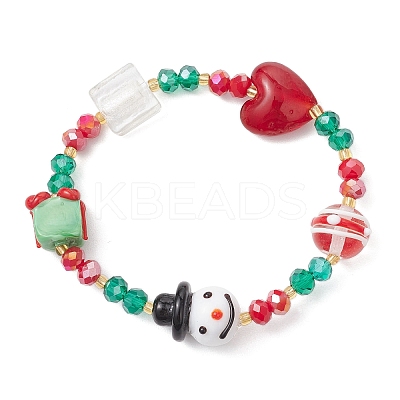 Electroplate Glass Beaded Stretch Bracelets BJEW-MZ00195-1