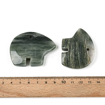 Natural Green Line Jasper Big Pendants G-T144-08D-1