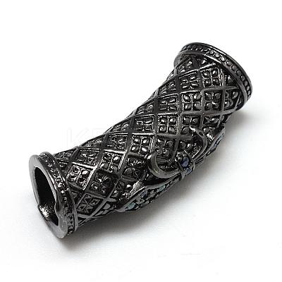 Rack Plating Brass Micro Pave Cubic Zirconia European Beads ZIRC-S052-002B-1