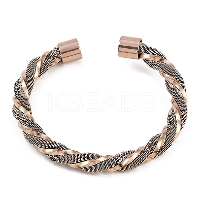 Ion Plating(IP) 304 Stainless Steel Cuff Bangles for Women STAS-M023-18A-1