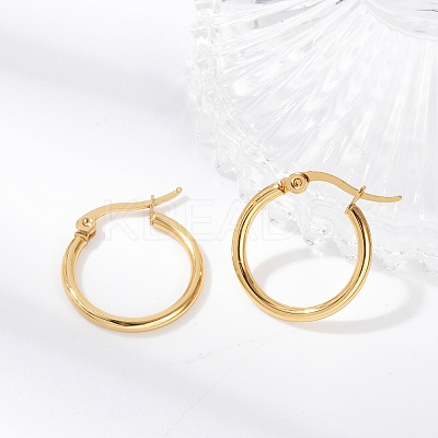 PVD Vacuum Plating 201 Stainless Steel Hoop Earrings with 304 Stainless Steel Pins for Women LS-EJEW-D279-12G-05-1
