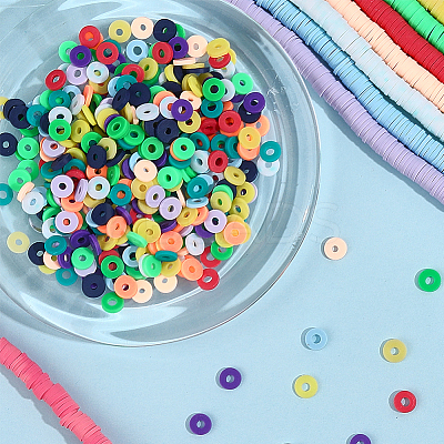 14Strands 14 Colors Handmade Polymer Clay Beads Strands CLAY-PA0001-06-1