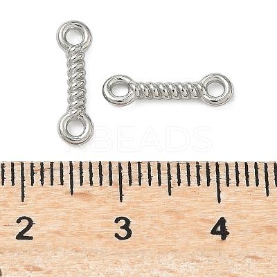304 Stainless Steel Twisted Rope Links Connector Charms STAS-D211-09P-1