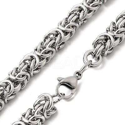 Tarnish Resistant 304 Stainless Steel Necklace Men's Byzantine Chain Necklaces NJEW-H411-26-1