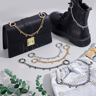 6Pcs 3 Colors Aluminium Chains Boot Strap Chains HJEW-GA00030-1