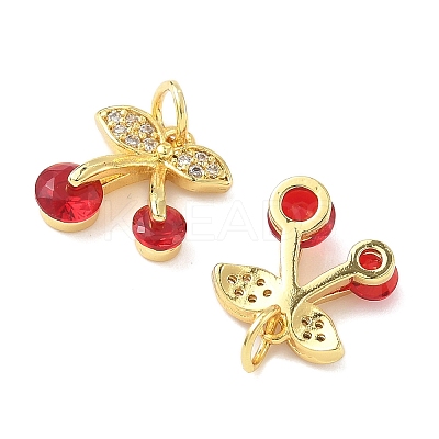 Brass Micro Pave Cubic Zirconia Pendants KK-I355-02G-01-1