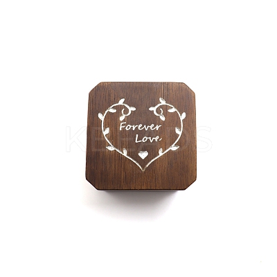 Carved Heart Walnut Wood Single Ring Storage Boxes PW-WG41164-02-1