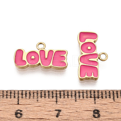 304 Stainless Steel Enamel Pendants X1-STAS-T068-02B-1